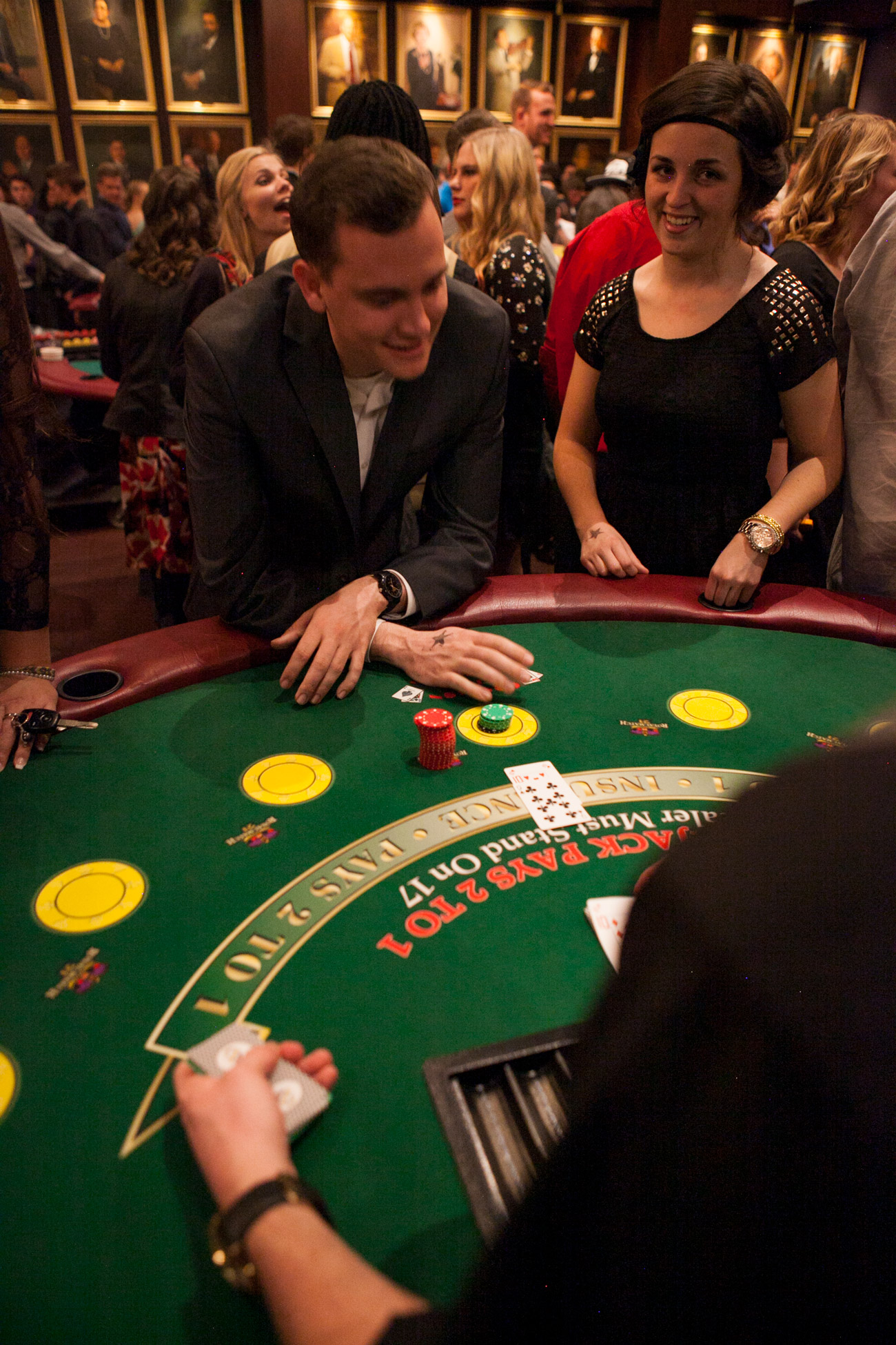 Students play poker at SUU's Casino Night.