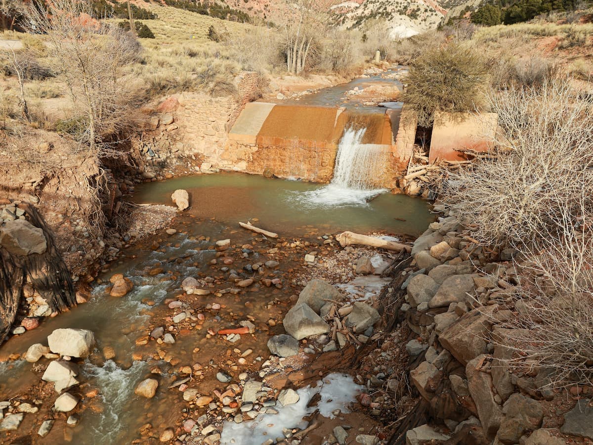 Coal Creek Trail artificial waterfall