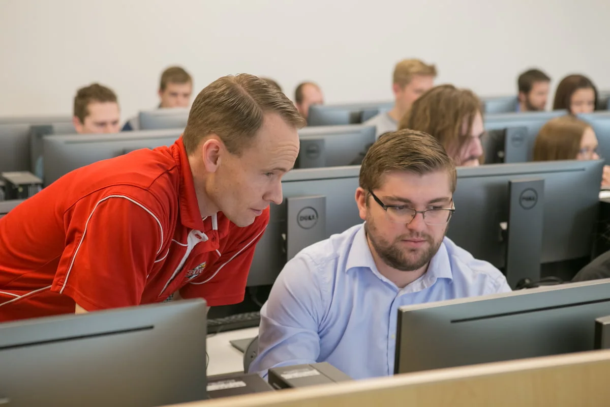 Southern Utah University Accounting professor with student.