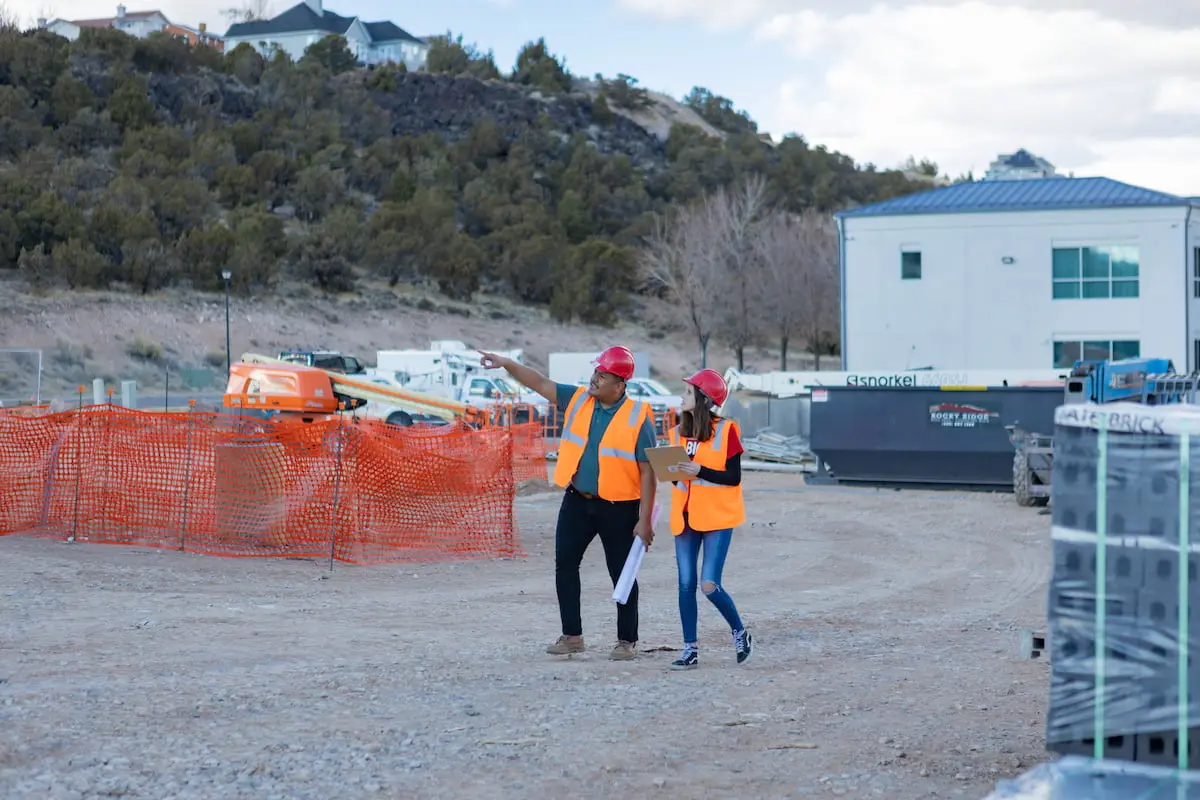 Southern Utah University students on construction site for the bachelor degree program.