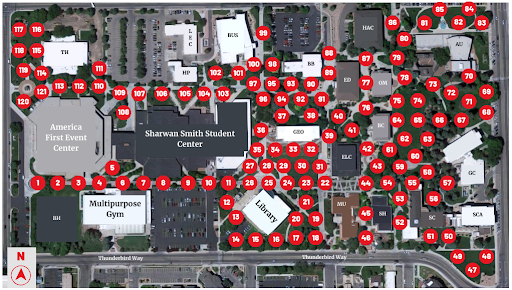 Thunder U Team Captain Campus Map Marked Meeting Locations