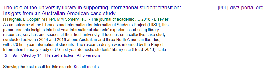 Google scholar results