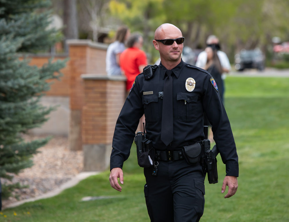 Police officer patrolling