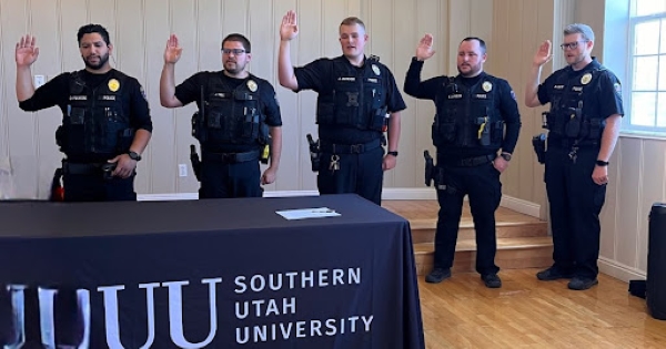 New SUU Police officers being sworn in