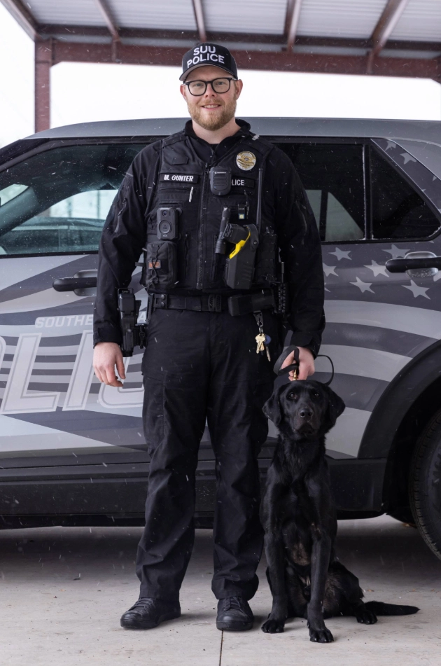 Thunder and Officer Marshall Gunter, his handler