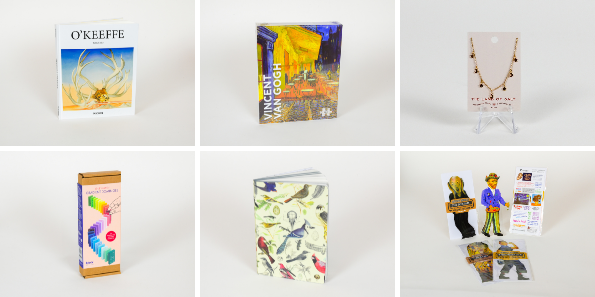 Georgia O'Keeffe Book, Vincent Van Gogh puzzle, necklace,