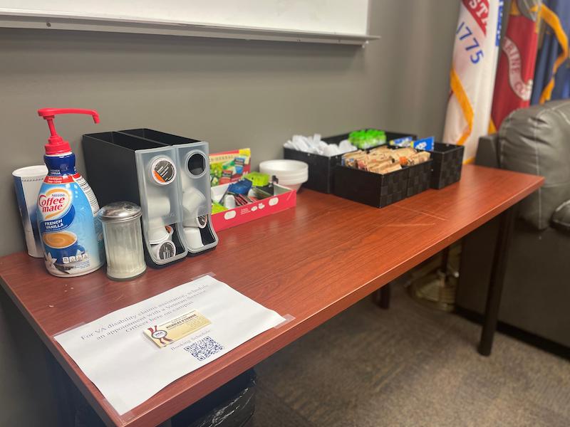 Veterans Lounge Snack Table